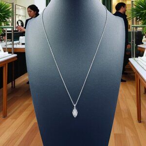 Bomb Party Refined Taste Necklace White Ice Crystal Rhodium Plated NWT Gift